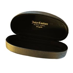 Juicy Couture Black Label Hard Shell Black Eyeglass Case, Gold Print
